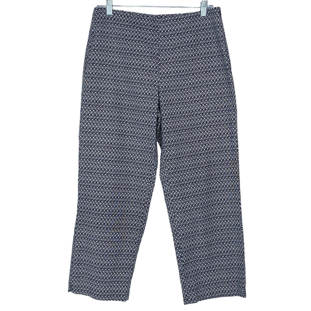 Talbots black & white small print summer cropped pant, 8